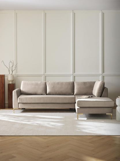 Lux Luna Velvet Sofa Bed with Mattress (3-Seater)