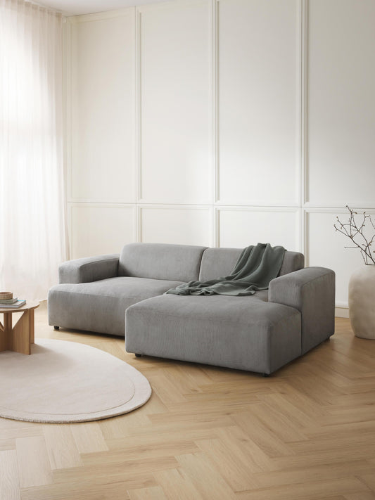 Lux Melva Corduroy Corner Couch (3-Seater)