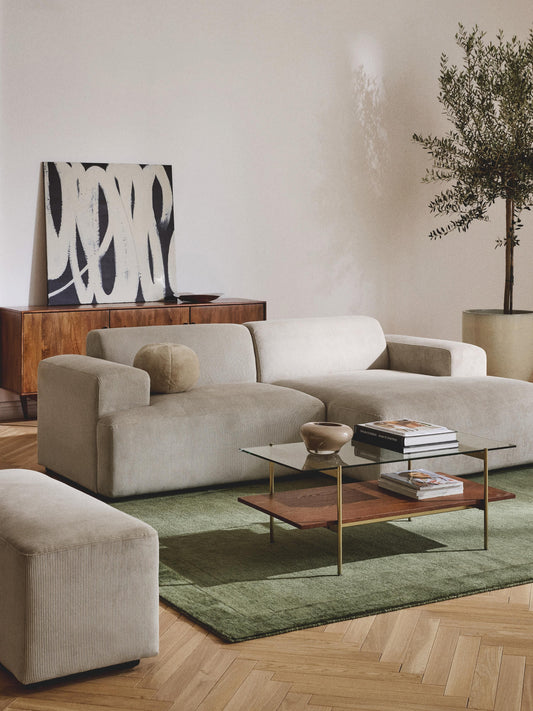Lux Melva Corduroy Corner Couch (3-Seater)