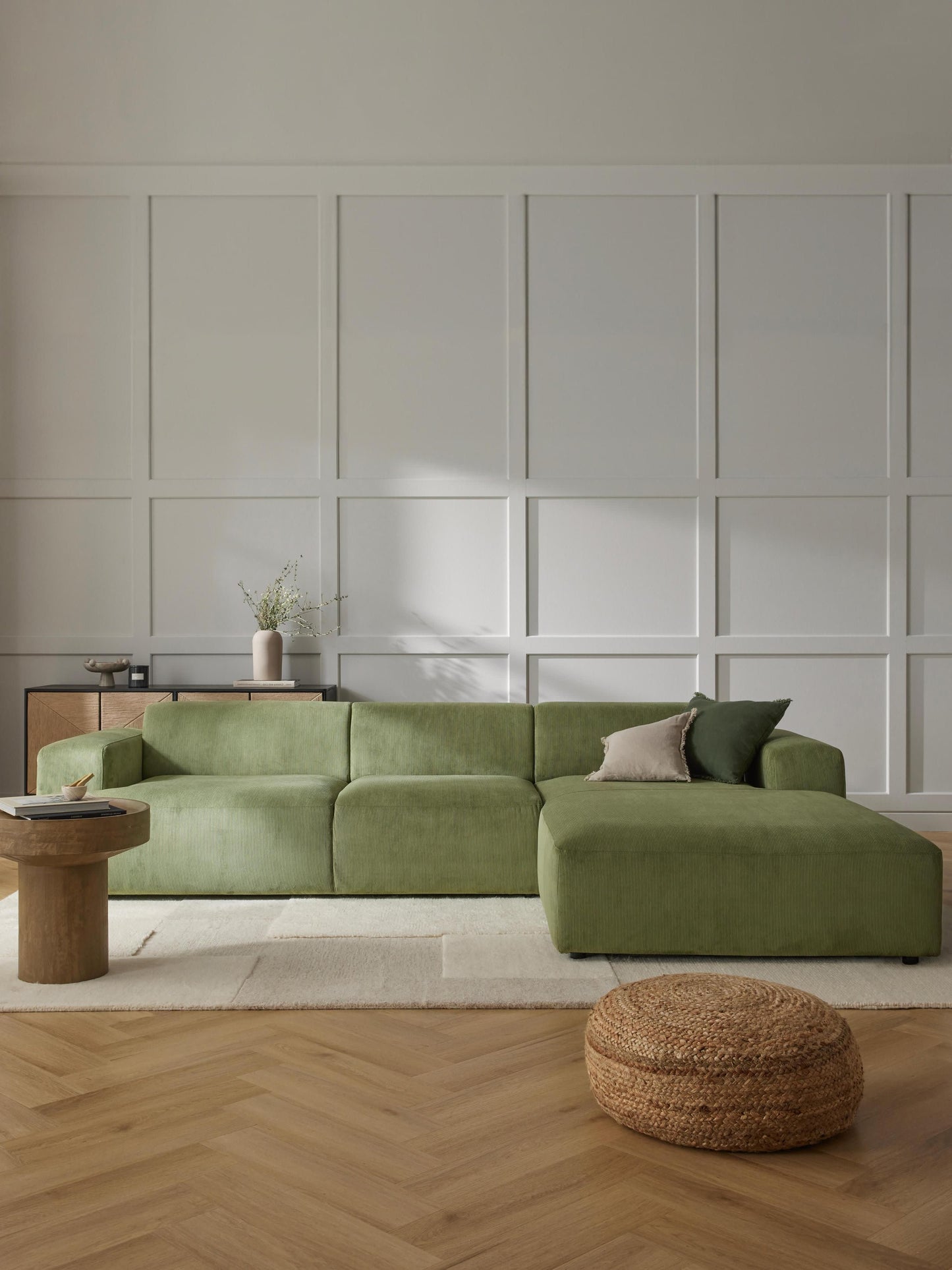 Lux Melva Corduroy Corner Couch (4-Seater)