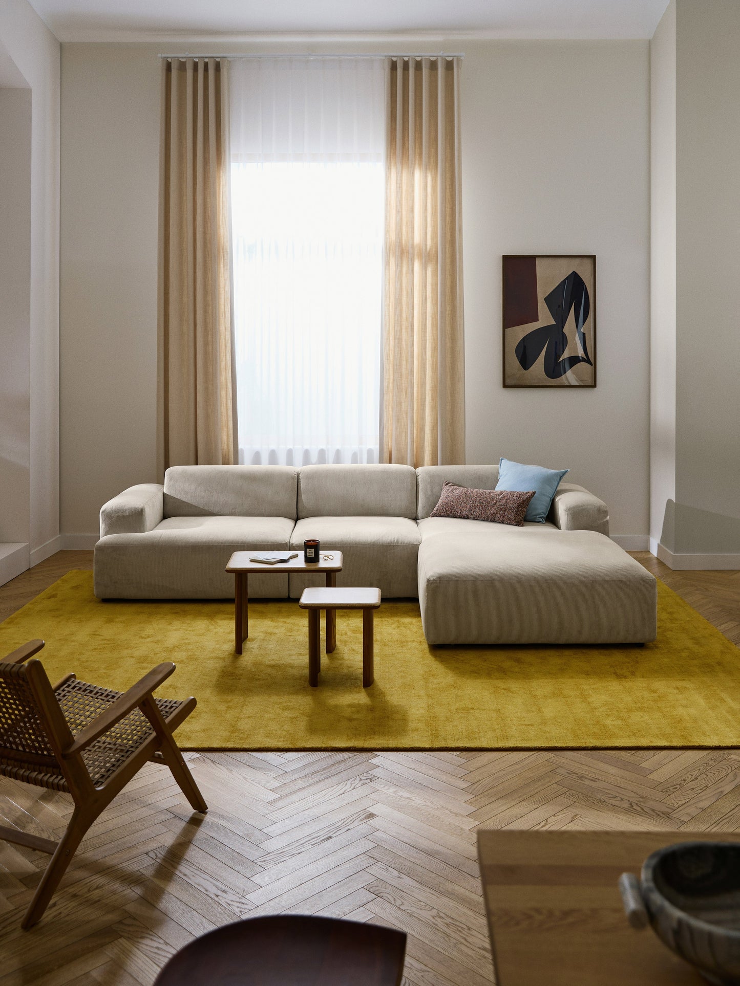 Lux Melva Corduroy Corner Couch (4-Seater)