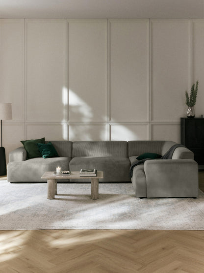 Lux Melva Large Corduroy Corner Couch (4-Seater)