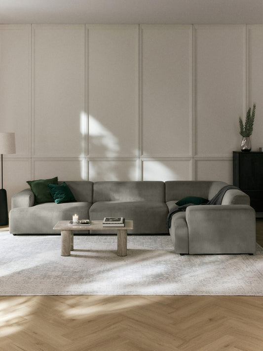 Lux Melva Large Corduroy Corner Couch (4-Seater)