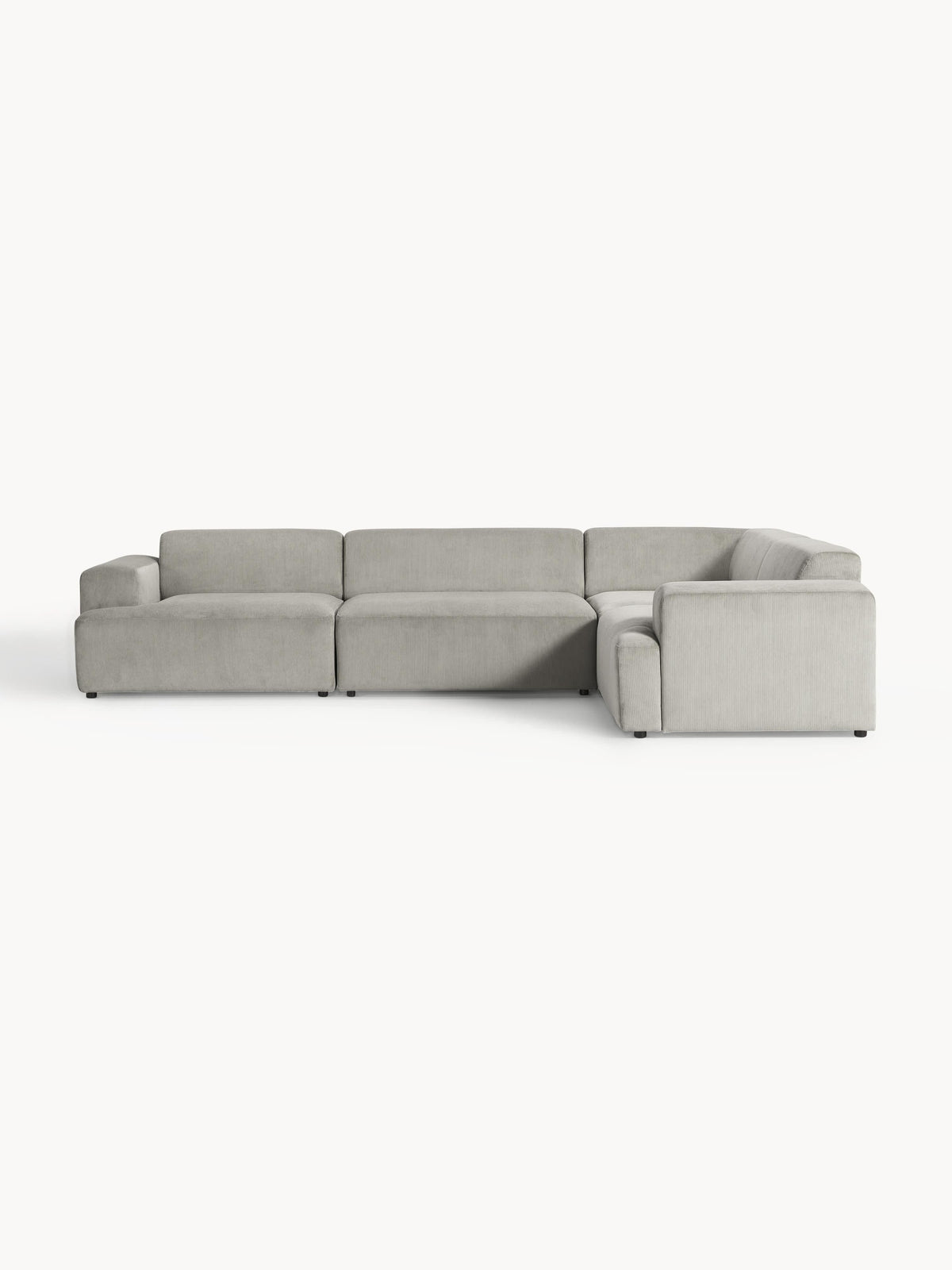 Lux Melva Large Corduroy Corner Couch (4-Seater)