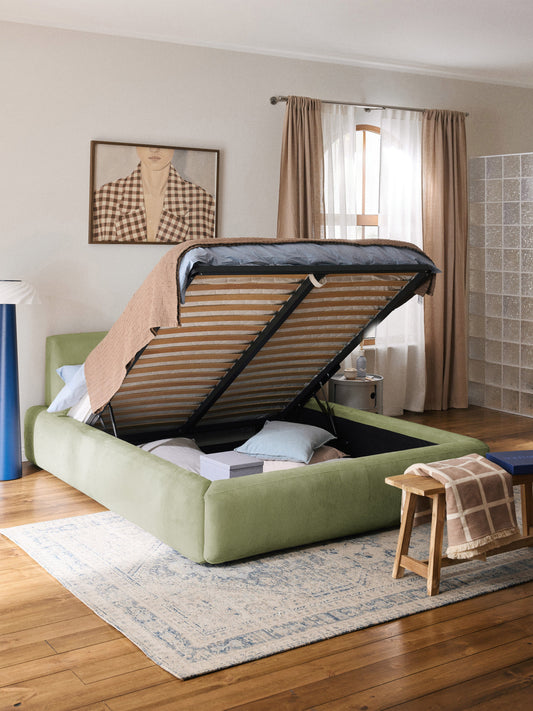 Lux Melva Storage Bed with Upholstery