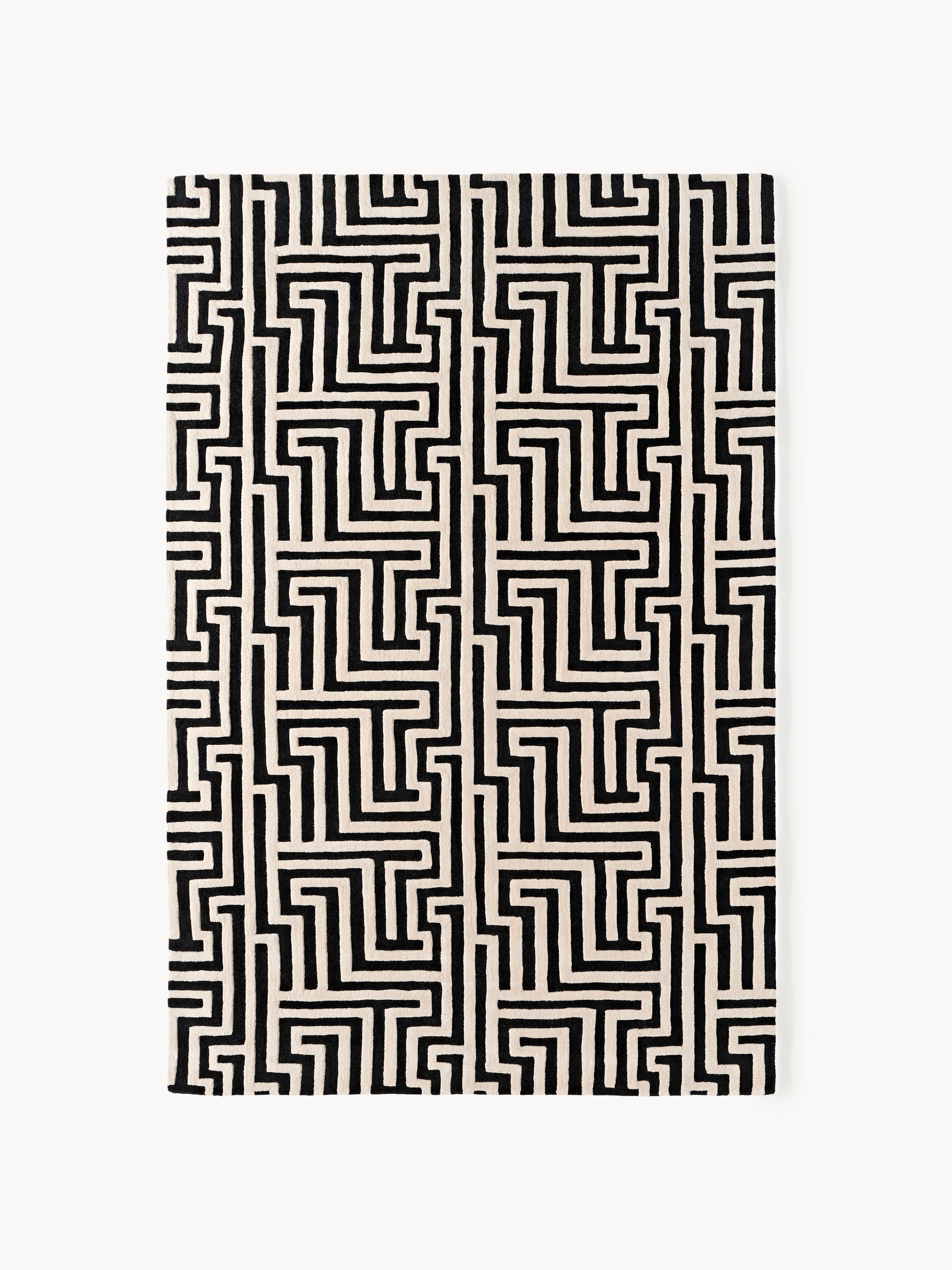 Lux Monty Hand-Tufted Rug in Wool with Raised High-Low Texture