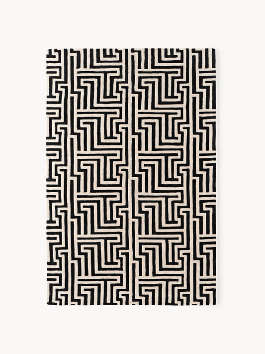 Lux Monty Hand-Tufted Rug in Wool with Raised High-Low Texture
