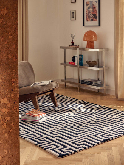 Lux Monty Hand-Tufted Rug in Wool with Raised High-Low Texture