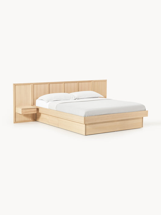 Lux Nanto Bed Made from Wood with Bedside Tables and Headboard