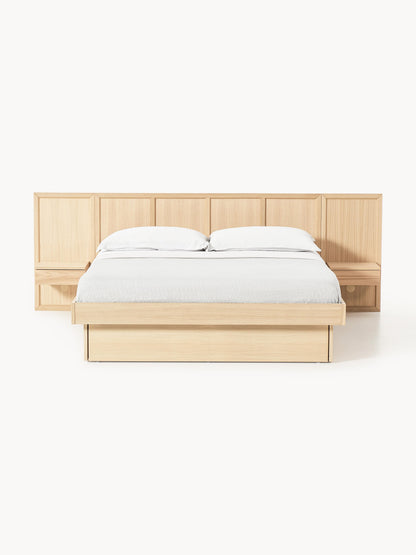 Lux Nanto Bed Made from Wood with Bedside Tables and Headboard