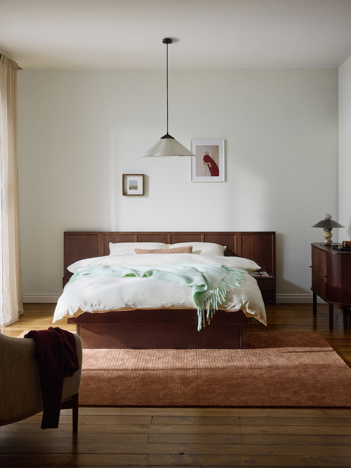 Lux Nanto Bed Made from Wood with Bedside Tables and Headboard