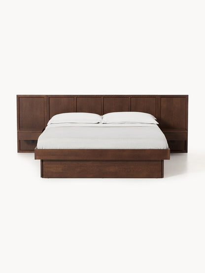 Lux Nanto Bed Made from Wood with Bedside Tables and Headboard