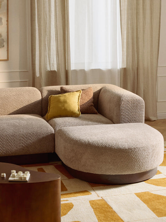 Lux Natalie Corner Unit in Teddy Bouclé