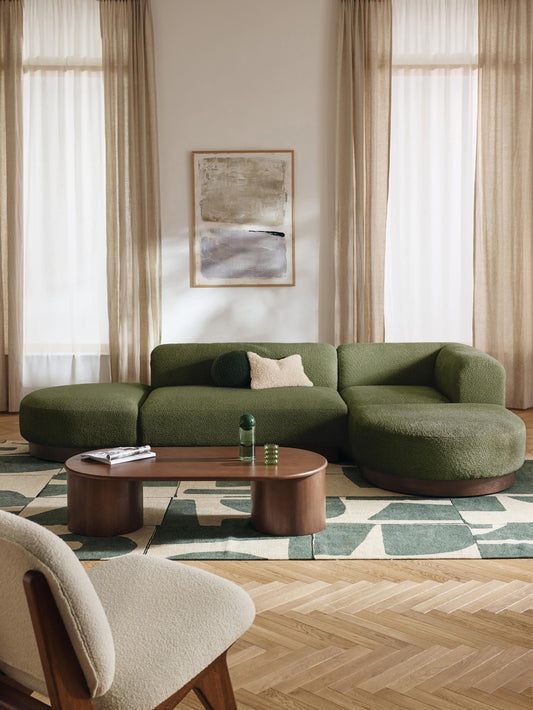Lux Natalie Modular Corner Couch in Teddy Bouclé