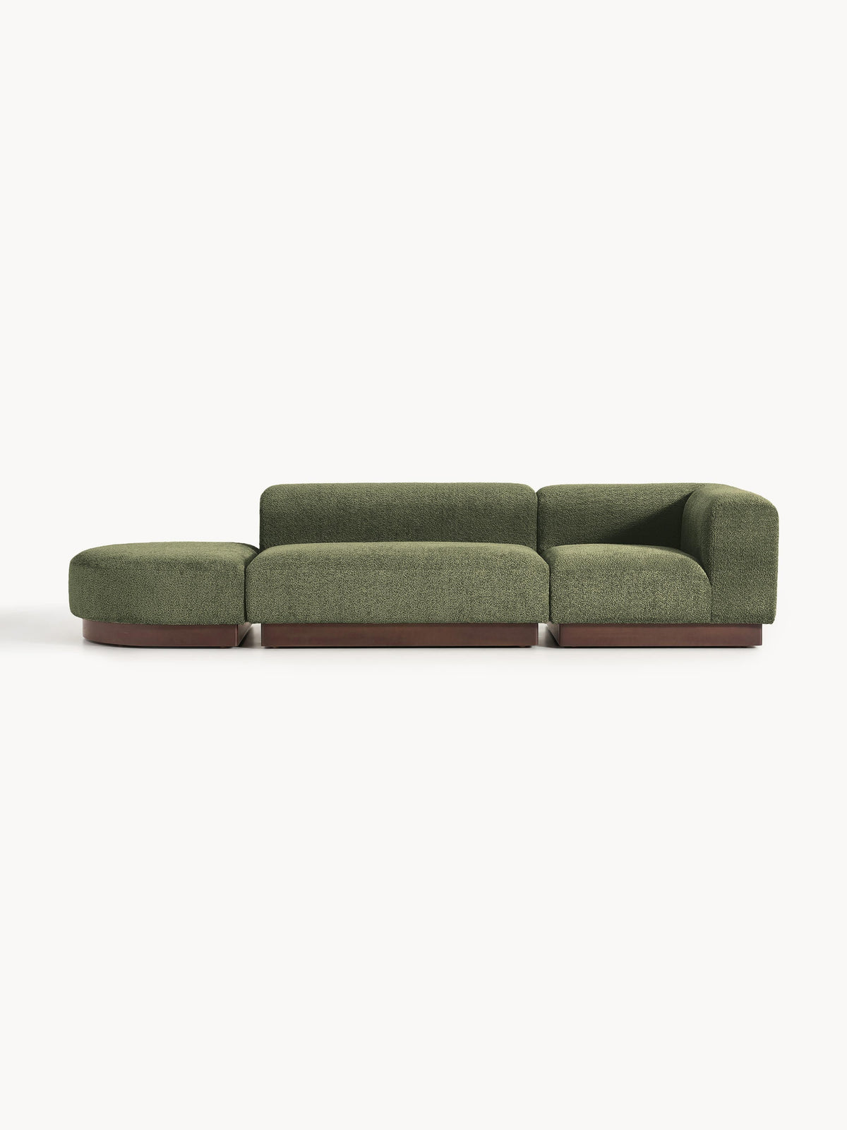 Lux Natalie Ottoman with Stool in Teddy Bouclé, Modular (Left/Right)