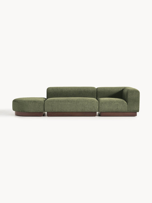 Lux Natalie Ottoman with Stool in Teddy Bouclé, Modular (Left/Right)