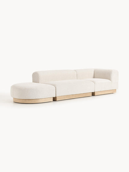 Lux Natalie Ottoman with Stool in Teddy Bouclé, Modular (Left/Right)