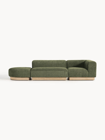 Lux Natalie Ottoman with Stool in Teddy Bouclé, Modular (Left/Right)