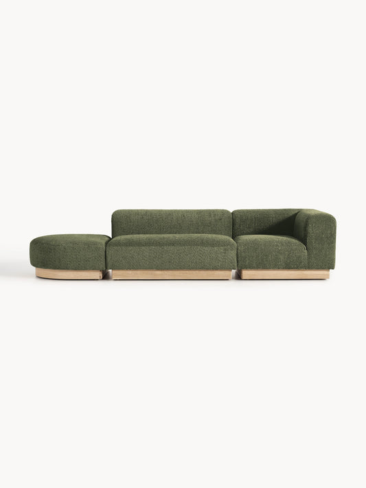 Lux Natalie Ottoman with Stool in Teddy Bouclé, Modular (Left/Right)