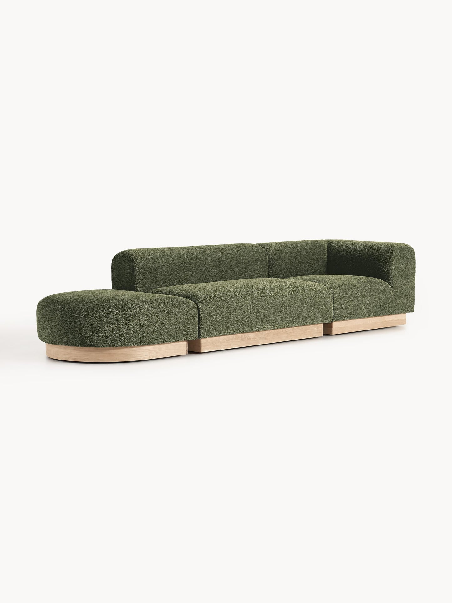 Lux Natalie Ottoman with Stool in Teddy Bouclé, Modular (Left/Right)