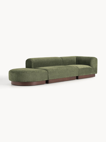 Lux Natalie Ottoman with Stool in Teddy Bouclé, Modular (Left/Right)