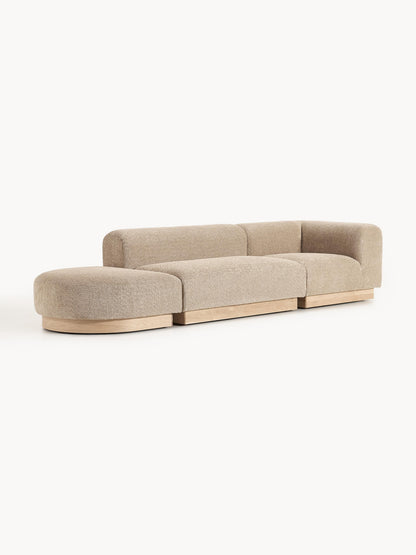 Lux Natalie Ottoman with Stool in Teddy Bouclé, Modular (Left/Right)