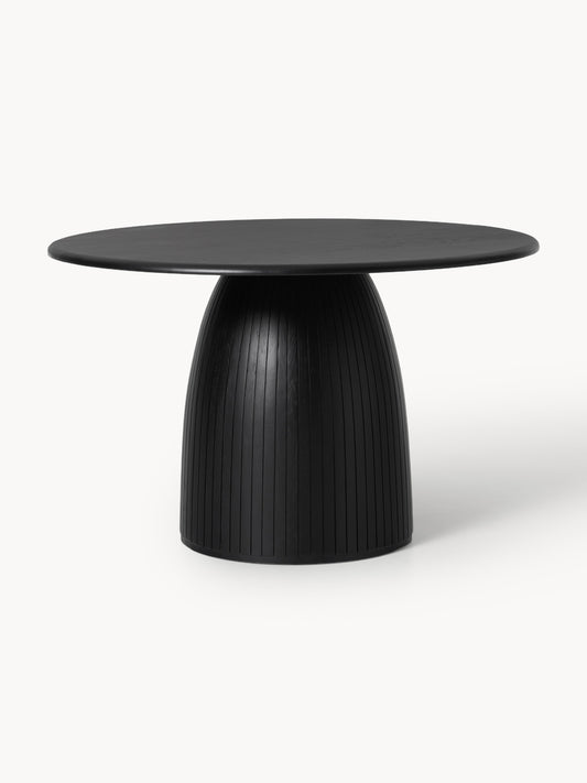 Lux Nelly Dining Table with Fluted Texture, Round Shape, in Various Sizes