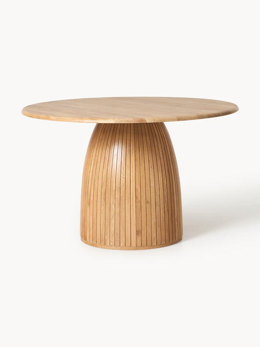 Lux Nelly Dining Table with Fluted Texture, Round Shape, in Various Sizes