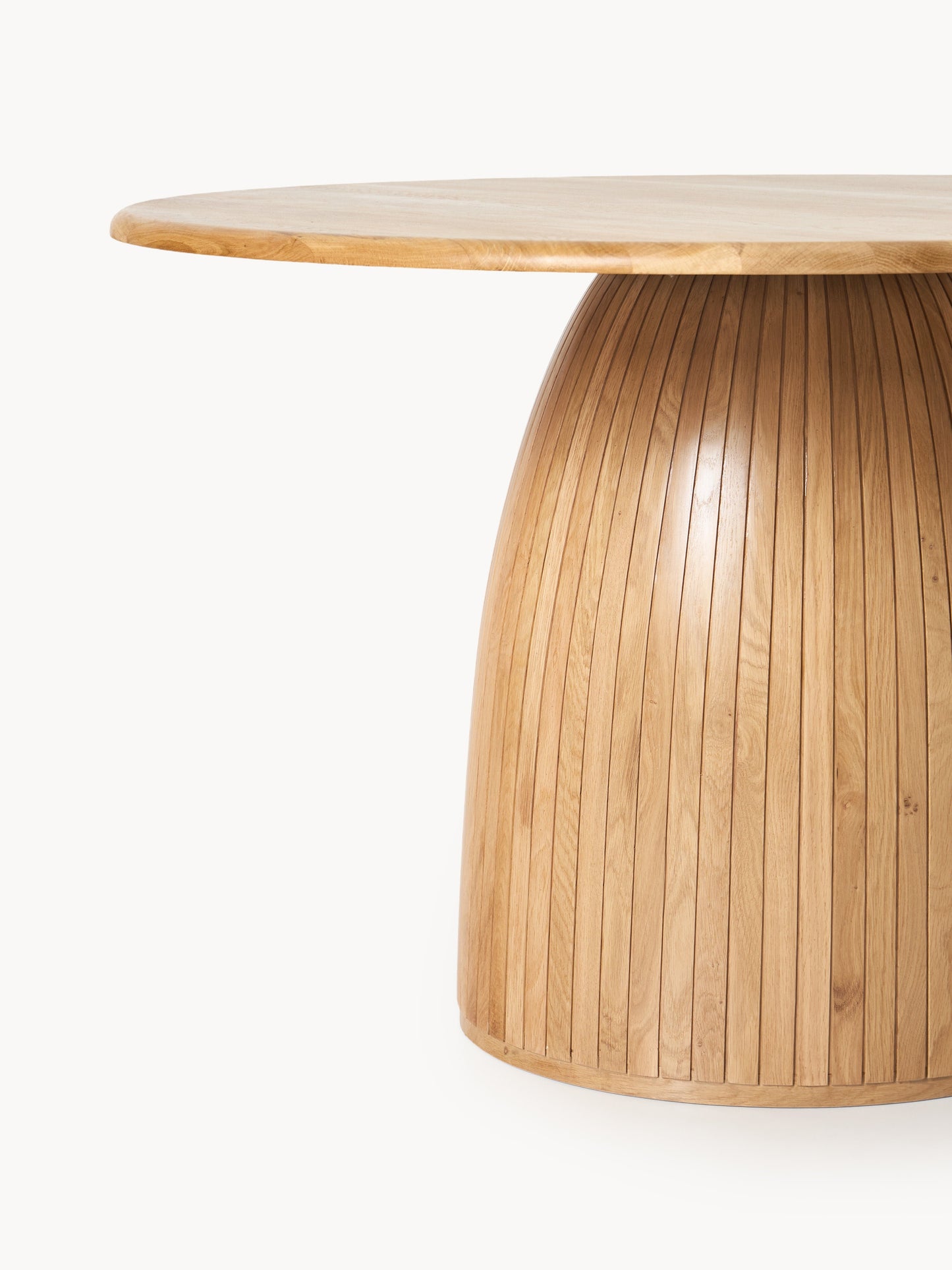 Lux Nelly Dining Table with Fluted Texture, Round Shape, in Various Sizes