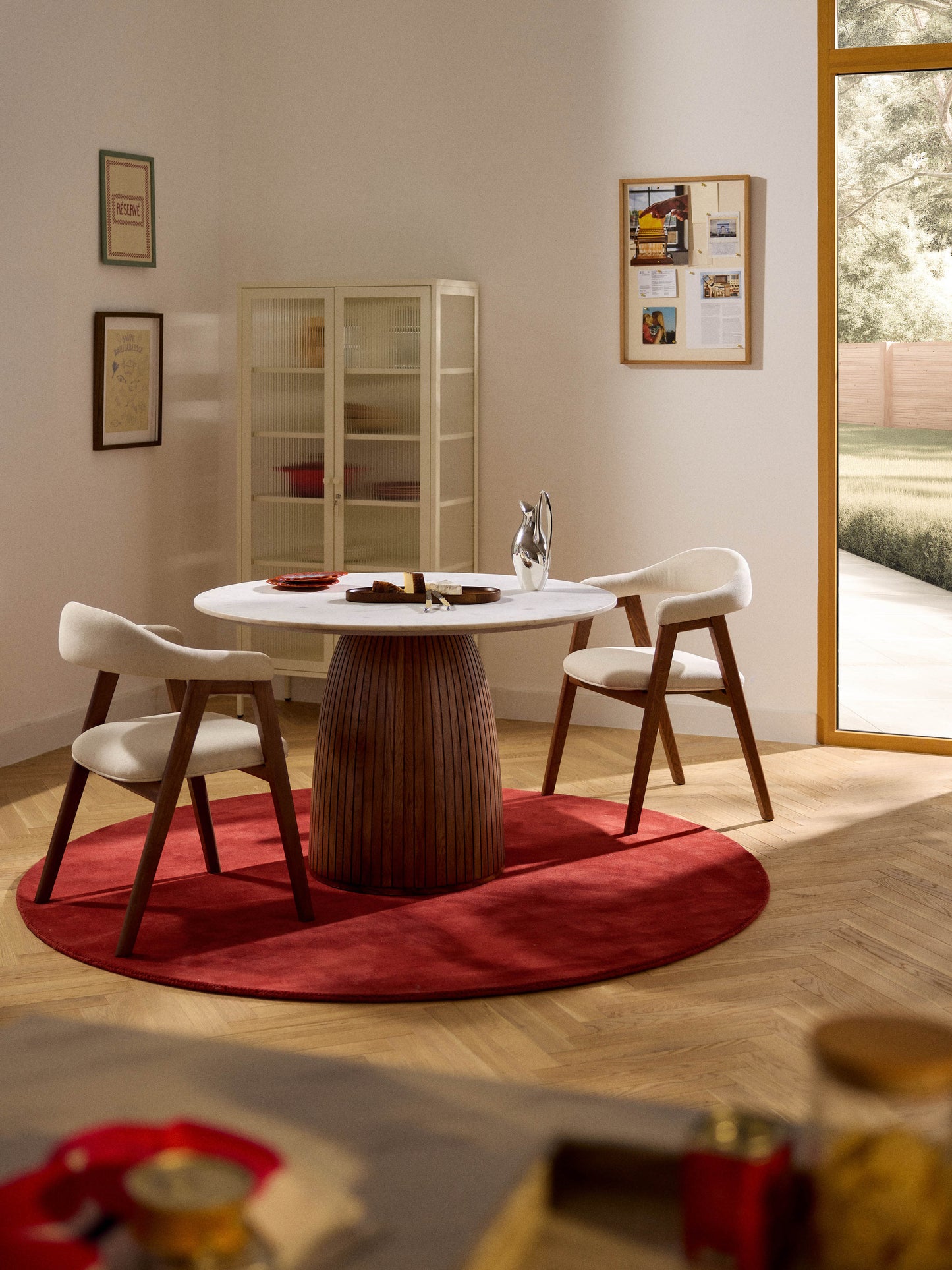 Lux Nelly Dining Table with Marble Tabletop, Round Shape, Ø 115 cm