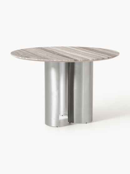 Lux Noam Dining Table with Marble Tabletop, Round Shape, Ø 120 cm