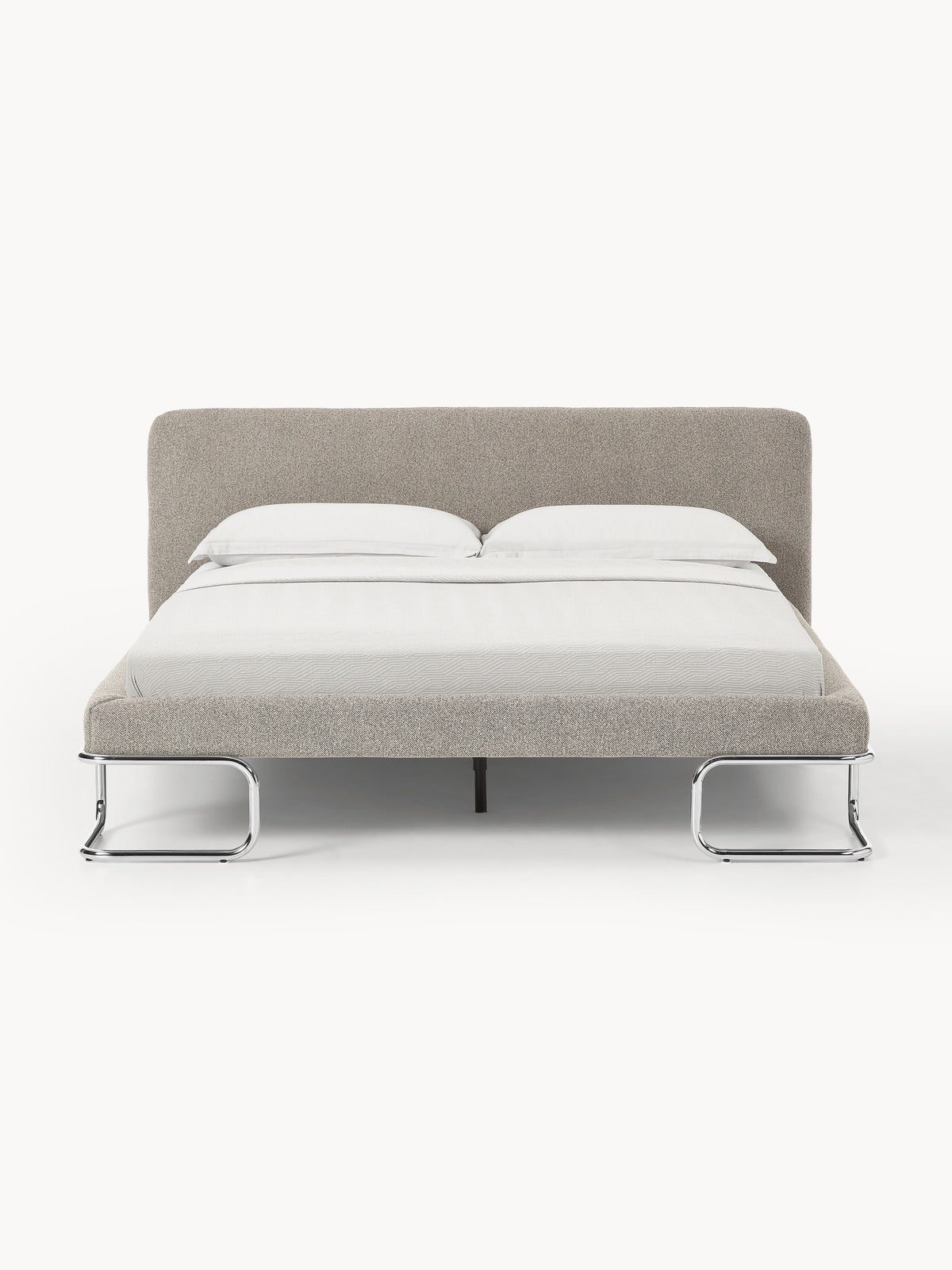Lux Olina Bouclé Bed on Metal Legs, Upholstered