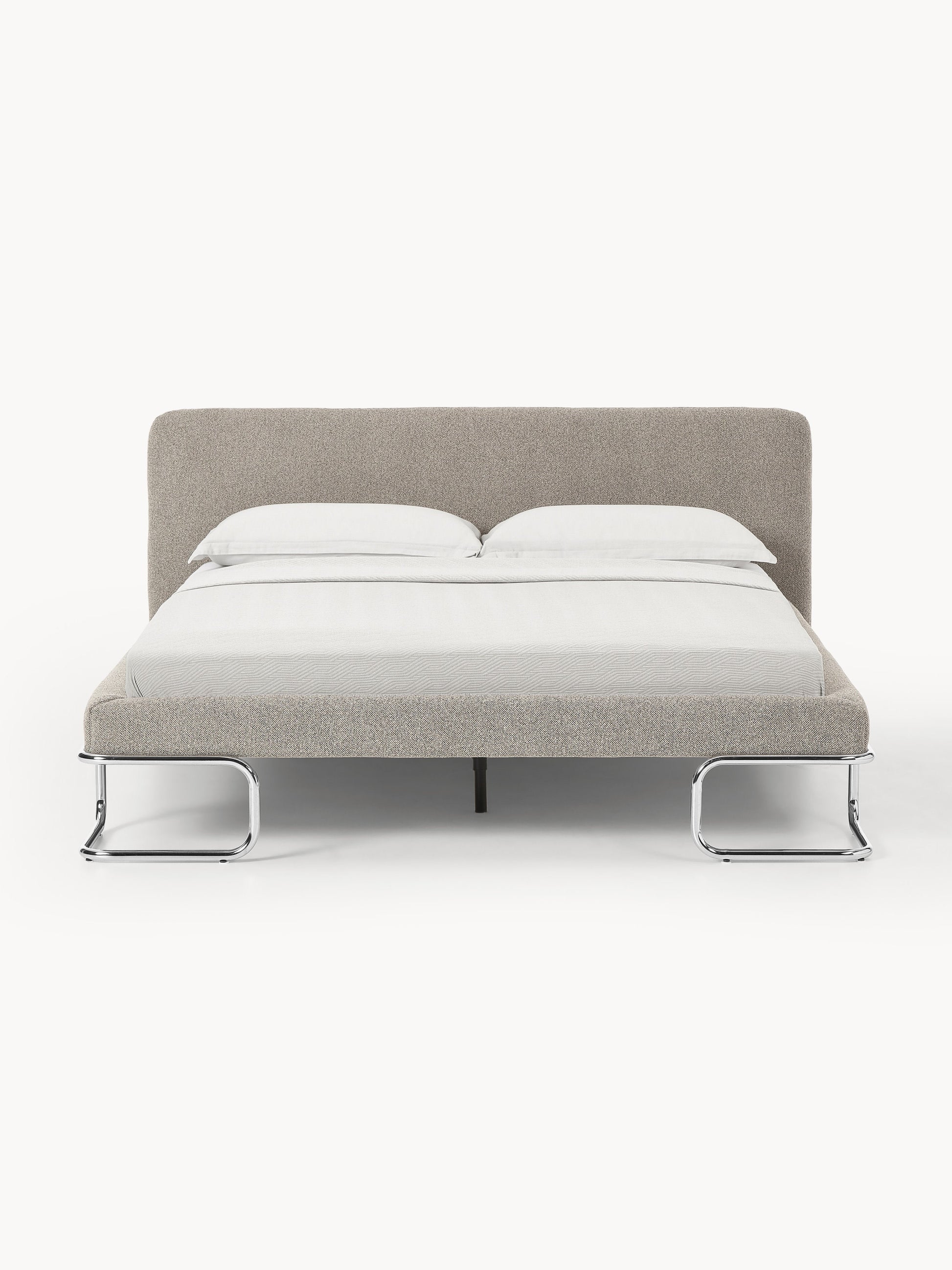 Lux Olina Bouclé Bed on Metal Legs, Upholstered