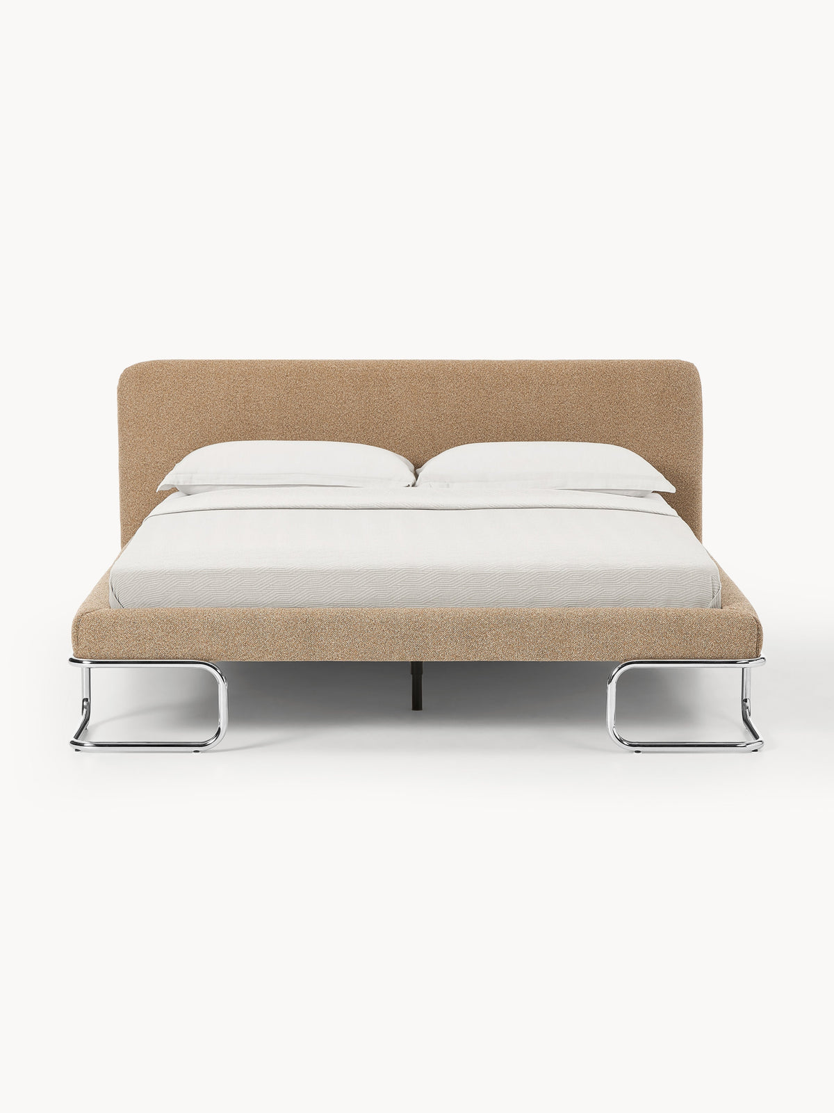 Lux Olina Bouclé Bed on Metal Legs, Upholstered