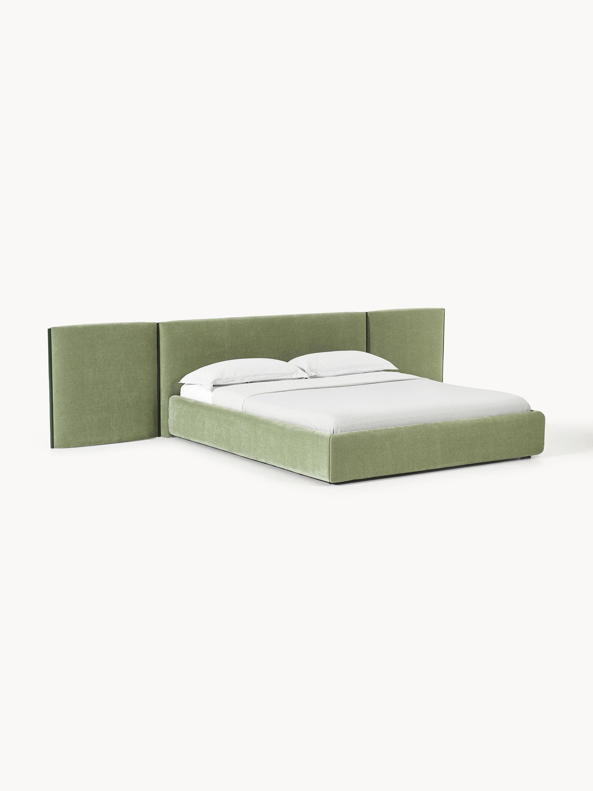 Lux Otis Folding-Headboard Bed, Upholstered