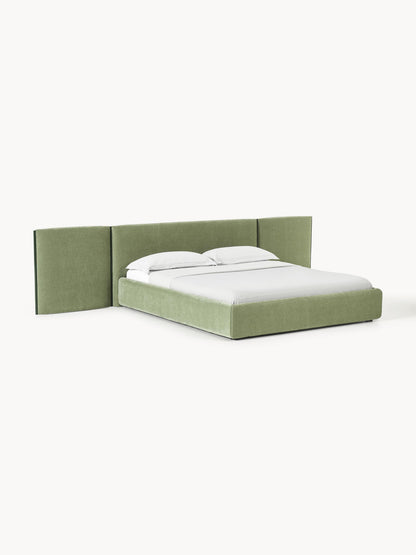 Lux Otis Folding-Headboard Bed, Upholstered