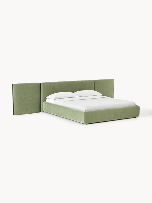 Lux Otis Folding-Headboard Bed, Upholstered