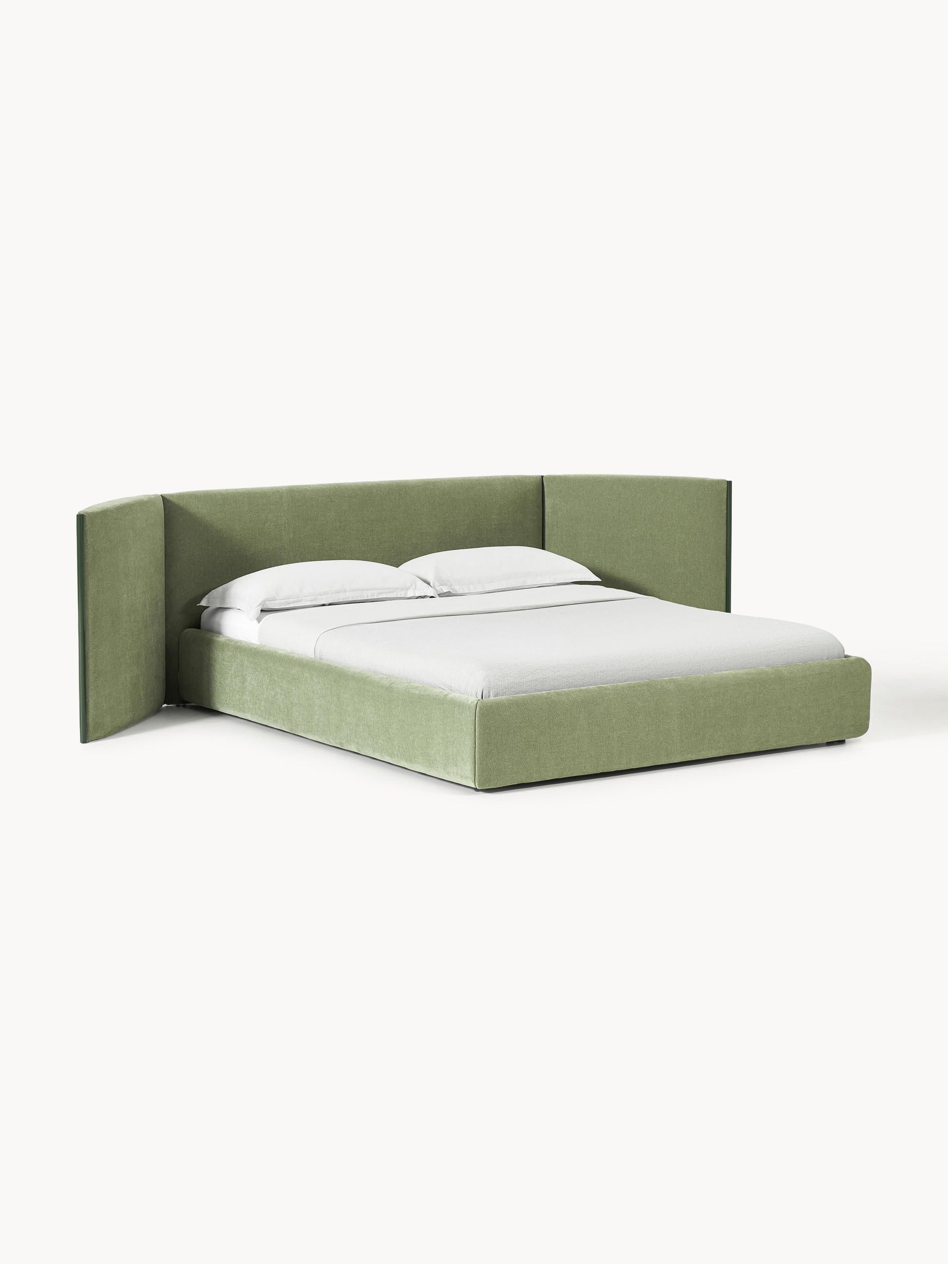 Lux Otis Folding-Headboard Bed, Upholstered