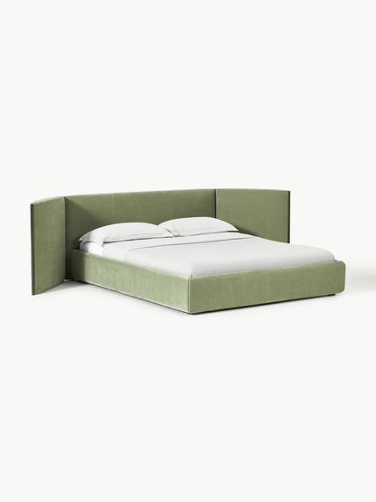 Lux Otis Folding-Headboard Bed, Upholstered