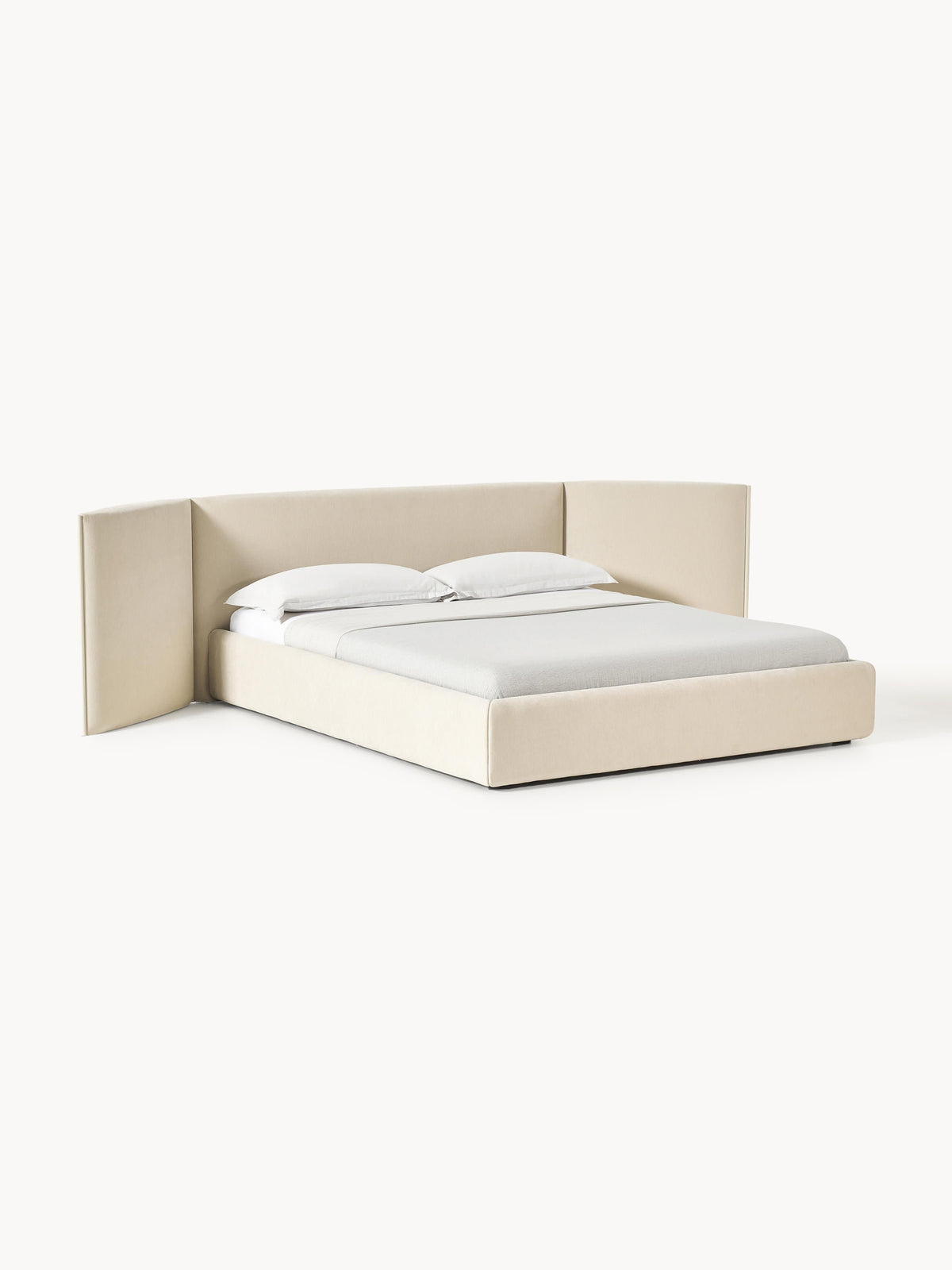 Lux Otis Folding-Headboard Bed, Upholstered
