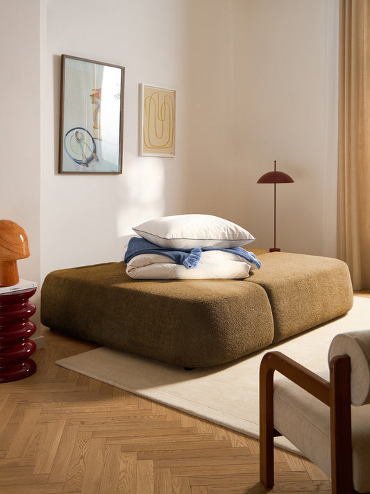 Lux Pao Teddy Bouclé Storage Sofa Bed