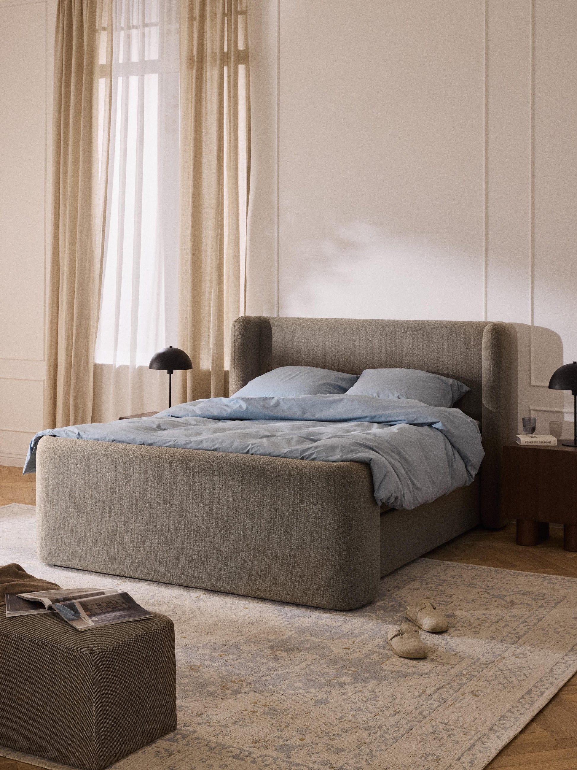 Lux Perla Bouclé Bed with Box Spring