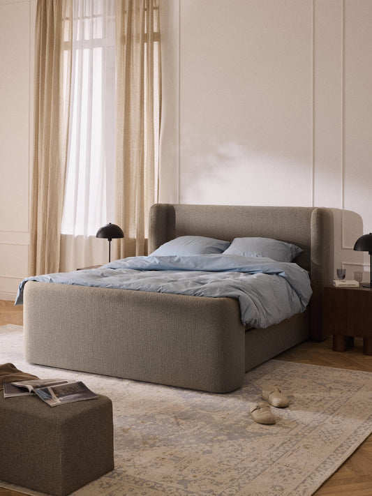 Lux Perla Bouclé Bed with Box Spring