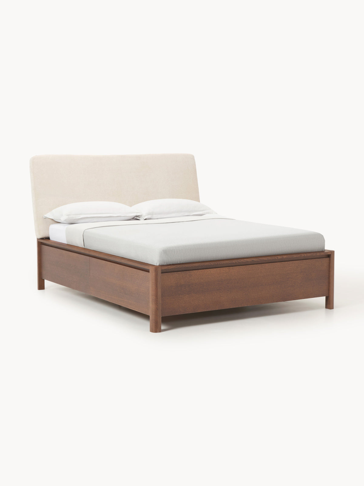 Lux Santiago Timber Bed with Upholstered Headboard and Drawers