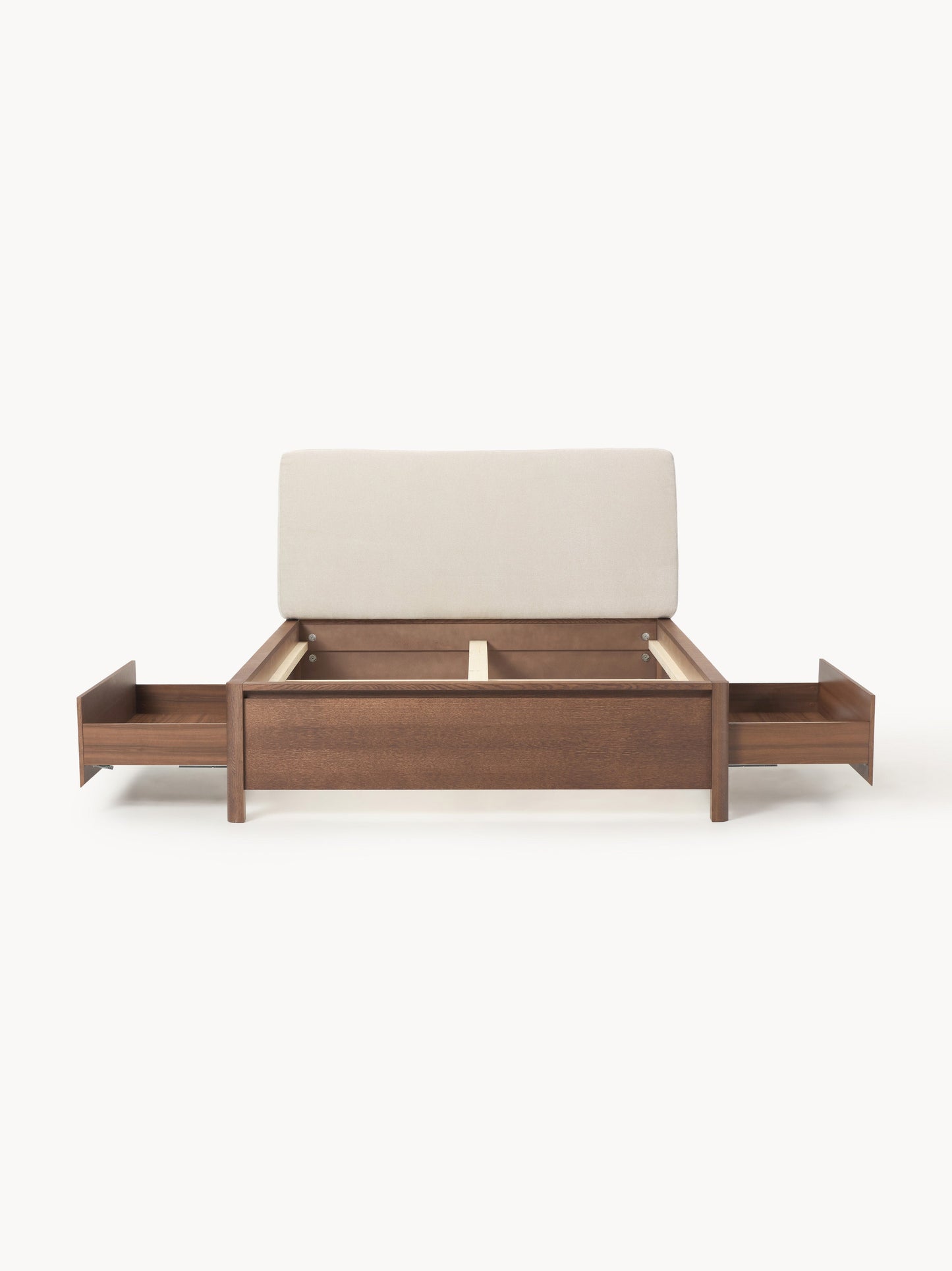 Lux Santiago Timber Bed with Upholstered Headboard and Drawers