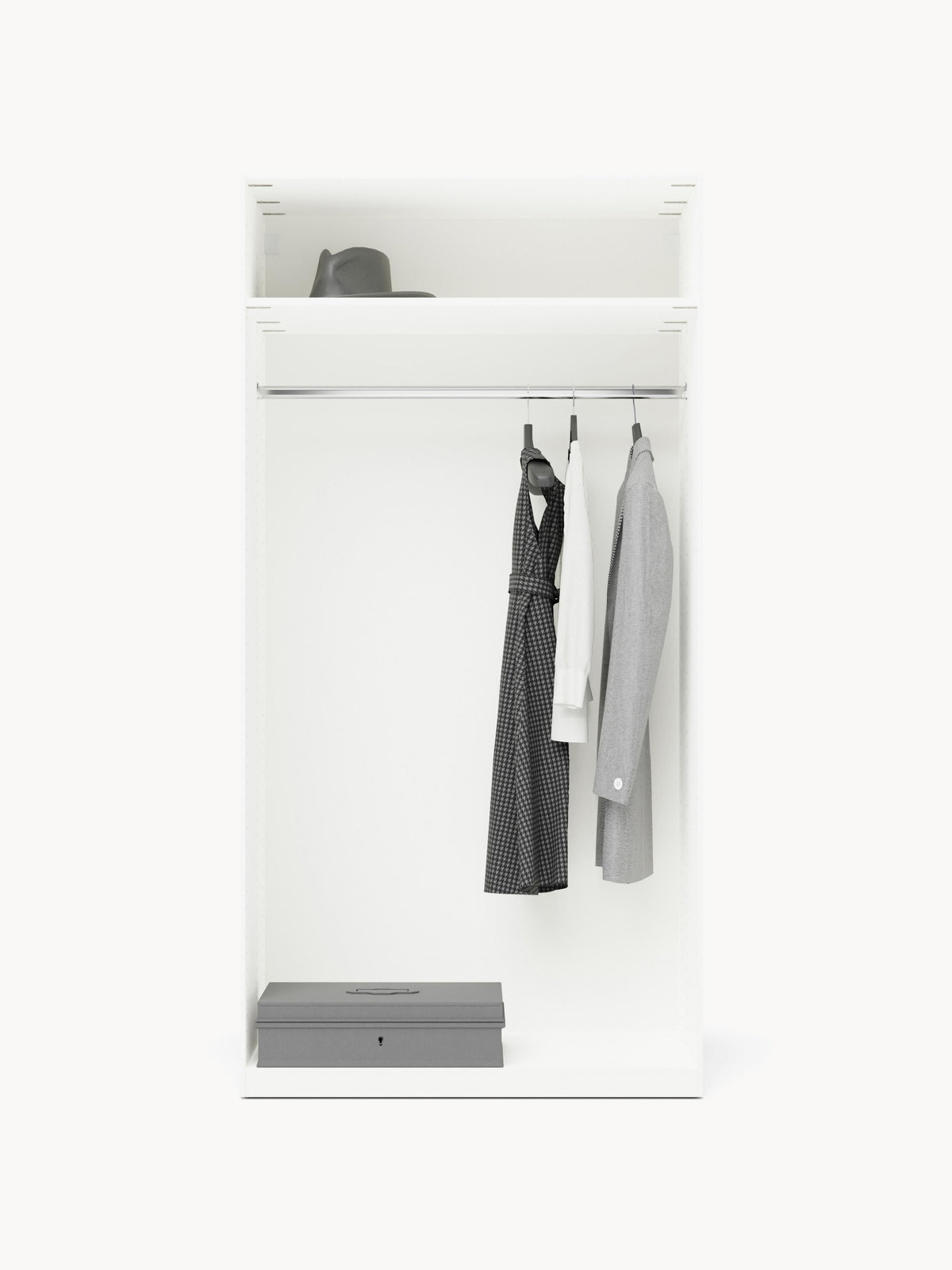 Lux Simone Modular Hinged-Door Wardrobe in Various Sizes, 100 cm Wide