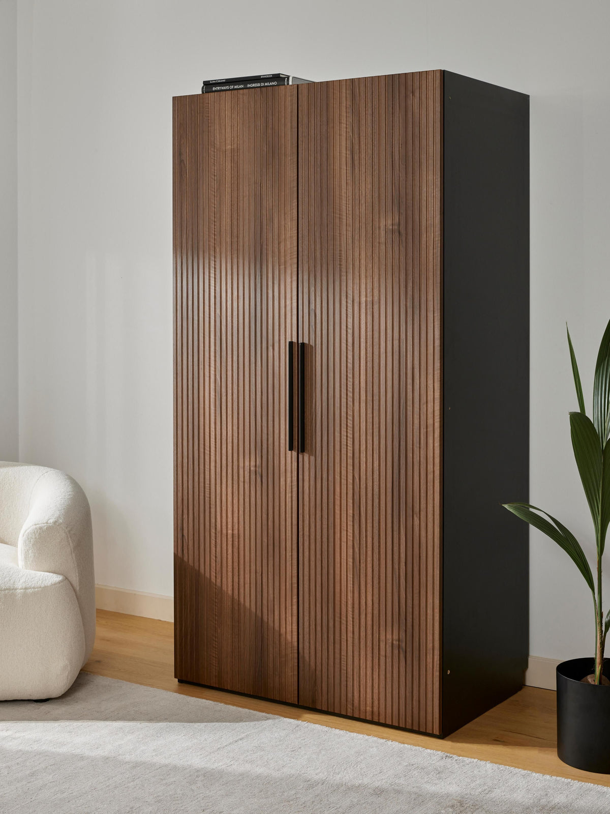 Lux Simone Modular Hinged-Door Wardrobe in Various Sizes, 100 cm Wide