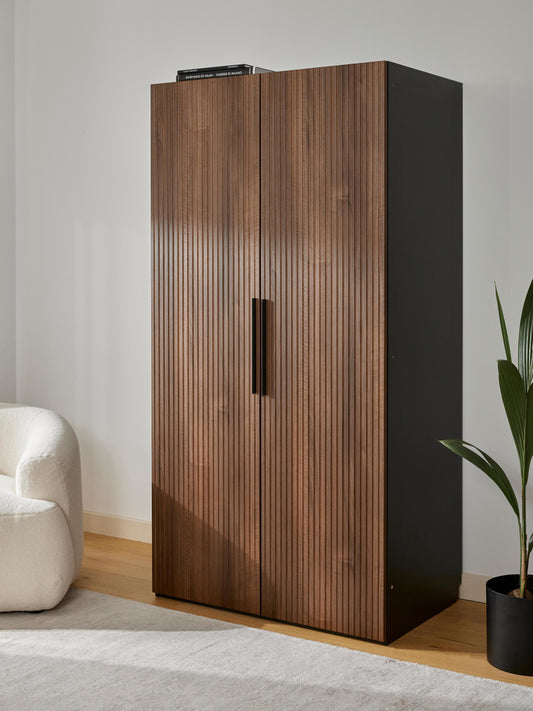 Lux Simone Modular Hinged-Door Wardrobe in Various Sizes, 100 cm Wide