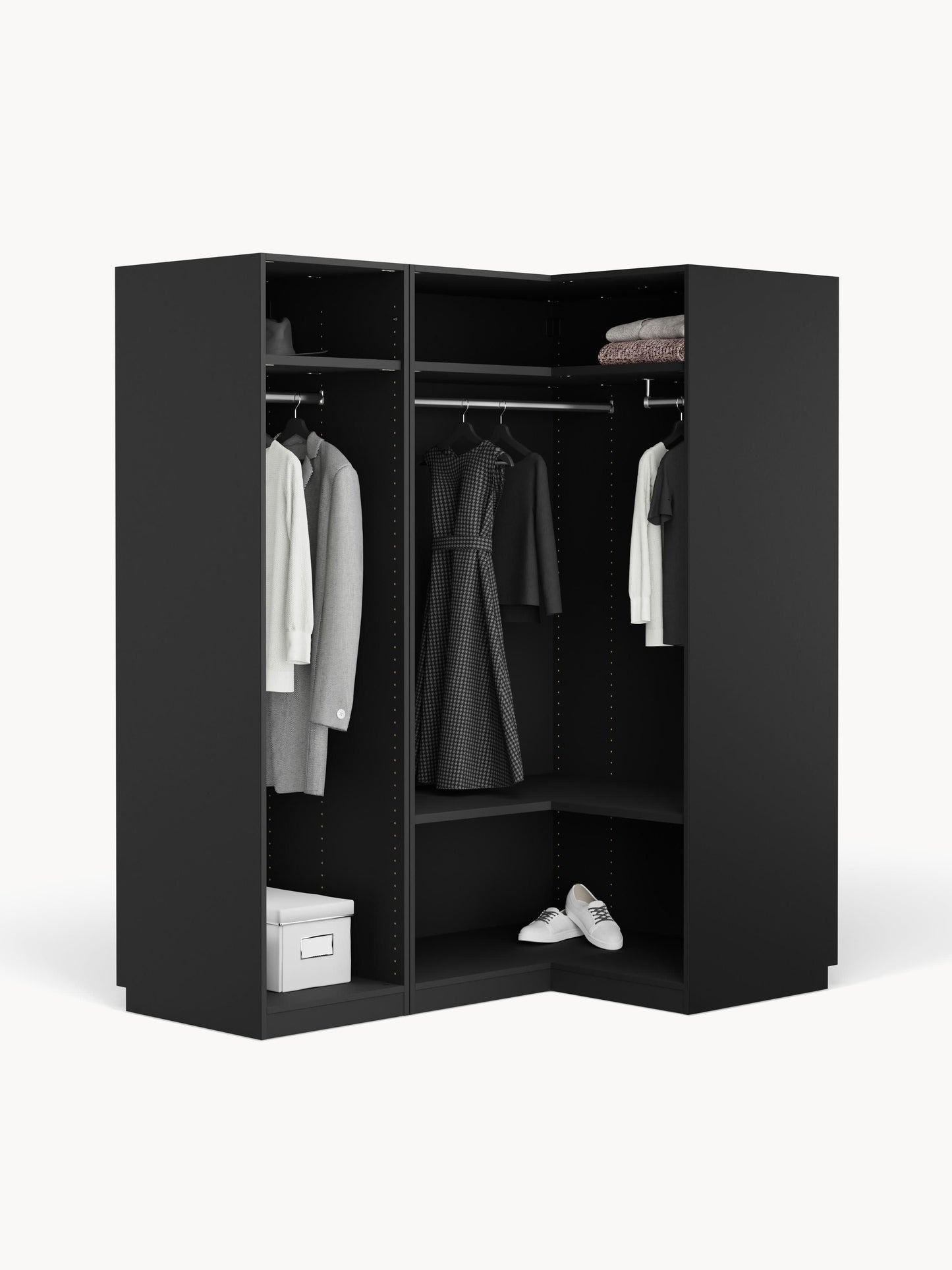 Lux Simone Modular Wardrobe for Corners, in Various Sizes, 165 cm Wide