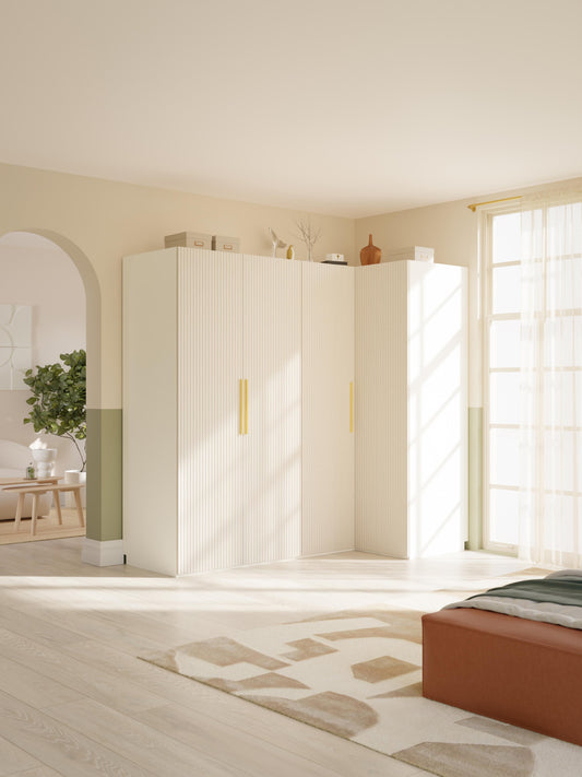 Lux Simone Modular Wardrobe for Corners, in Various Sizes, 215 cm Wide